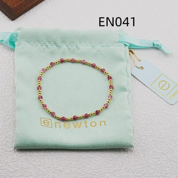 Enewton Pink Natural Stone & Gold Bead Bracelet - Picture 3 of 5